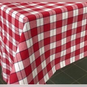Longaberger Tablecloth in Picnic Plaid Red White Blue excellent condition